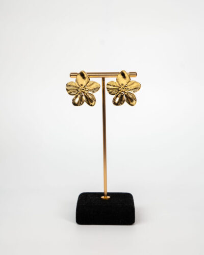 Boucles d'oreilles femme Golden Bloom Stud Earrings plaquées or 18 carats en acier inoxydable - Lumine Jewelry Maroc
