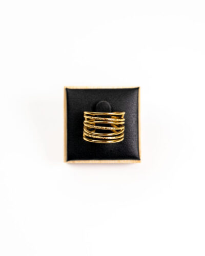 Bague femme Golden Layer Ring plaquée or 18 carats en acier inoxydable - Lumine Jewelry Maroc