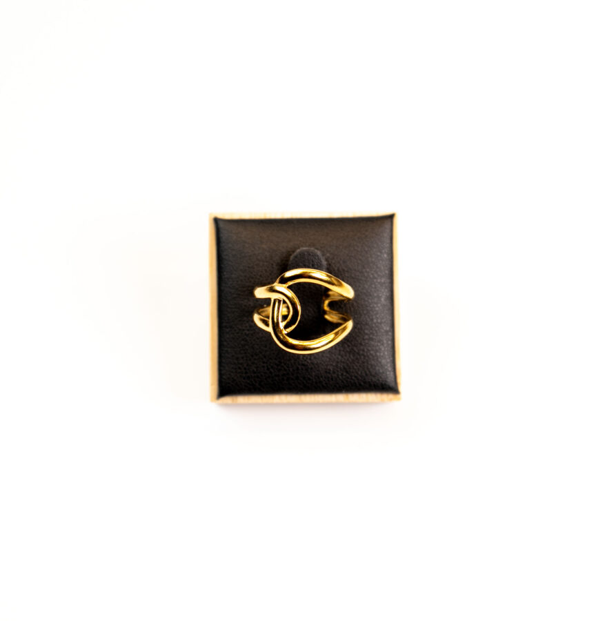 Bague femme Linked Ring plaquée or 18 carats en acier inoxydable - Lumine Jewelry Maroc
