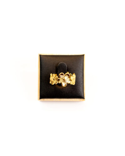 Bague femme Floral Ring plaquée or 18 carats en acier inoxydable - Lumine Jewelry Maroc