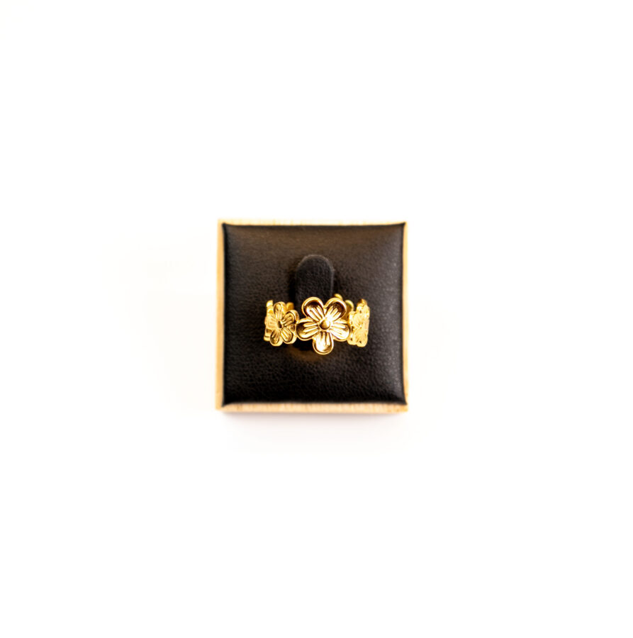 Bague femme Floral Ring plaquée or 18 carats en acier inoxydable - Lumine Jewelry Maroc