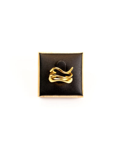 Bague femme Wavy ring plaquée or 18 carats en acier inoxydable - Lumine Jewelry Maroc