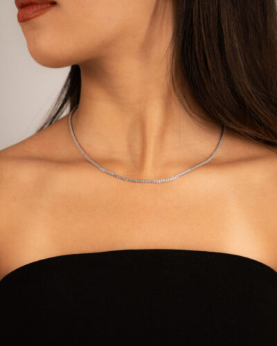 Collier femme Diamond Glow Necklace plaqué or 18 carats en acier inoxydable - Lumine Jewelry Maroc - Image 2