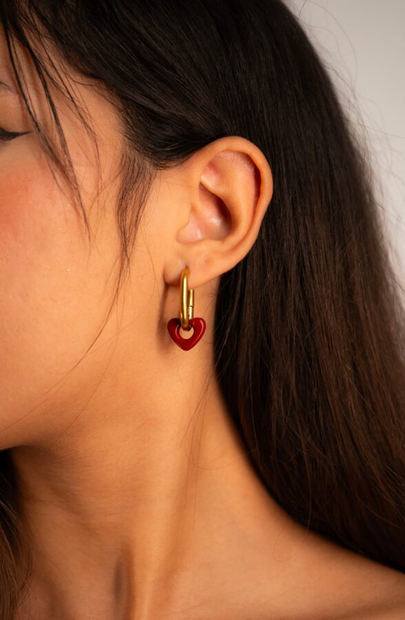 Boucles d'oreilles femme Valentine Earings plaquées or 18 carats en acier inoxydable - Lumine Jewelry Maroc - Image 2