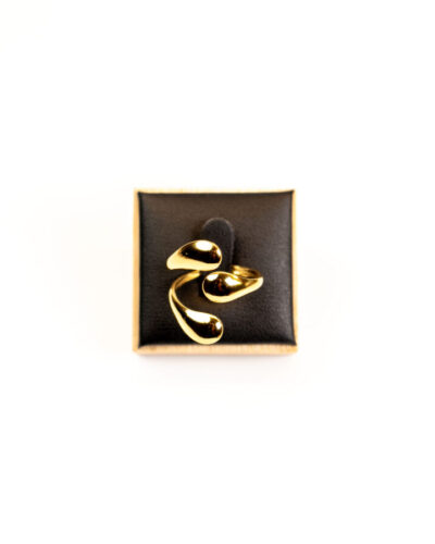 Bague femme Three Bars ring plaquée or 18 carats en acier inoxydable - Lumine Jewelry Maroc