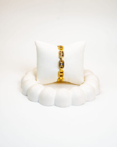 Bangle femme ARVION LINK BANGLE plaqué or 18 carats en acier inoxydable - Lumine Jewelry Maroc