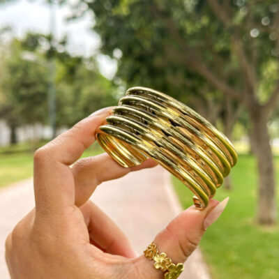 ribbed cuff bangle