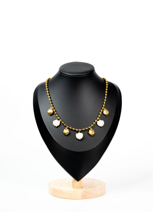 Collier femme CORAL NECKLACE plaqué or 18 carats en acier inoxydable - Lumine Jewelry Maroc