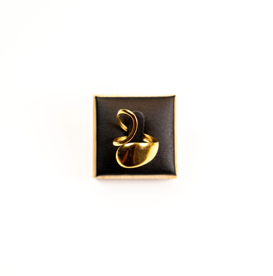Bague femme Artisan Arc Ring plaquée or 18 carats en acier inoxydable - Lumine Jewelry Maroc