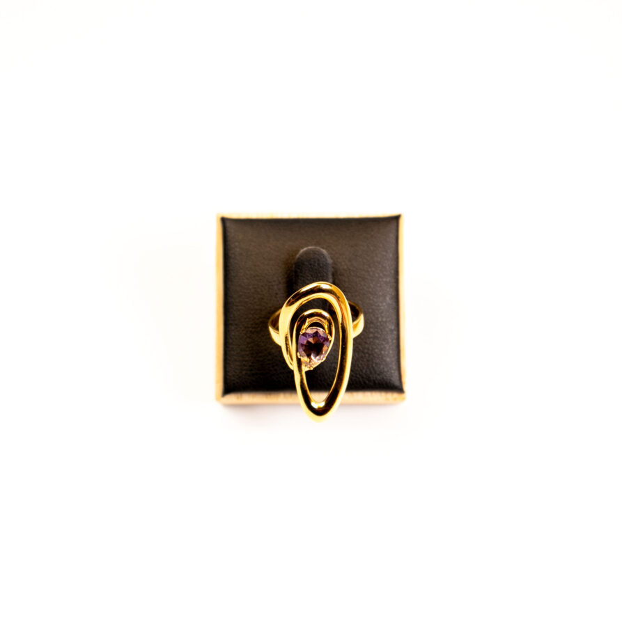 Bague femme Eclipse Ring plaquée or 18 carats en acier inoxydable - Lumine Jewelry Maroc