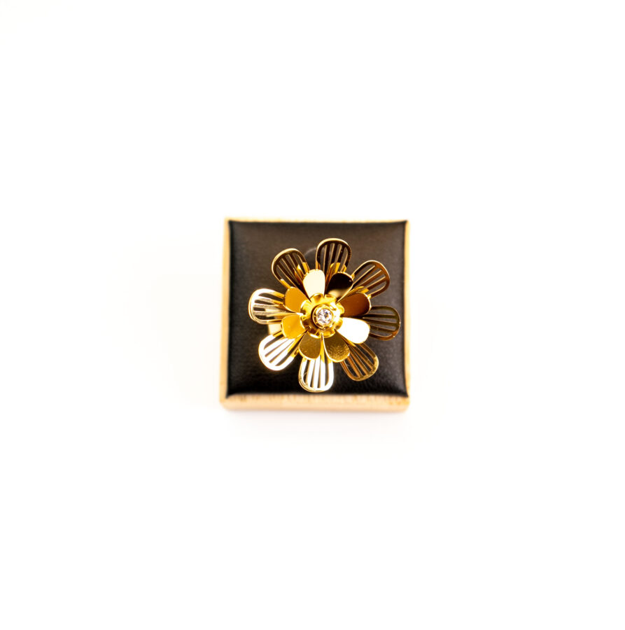 Bague femme Sunflower Ring plaquée or 18 carats en acier inoxydable - Lumine Jewelry Maroc
