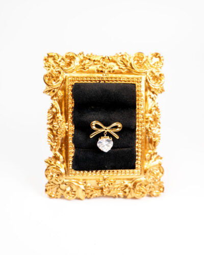Bague femme MARCI HEART & BOW RING plaquée or 18 carats en acier inoxydable - Lumine Jewelry Maroc