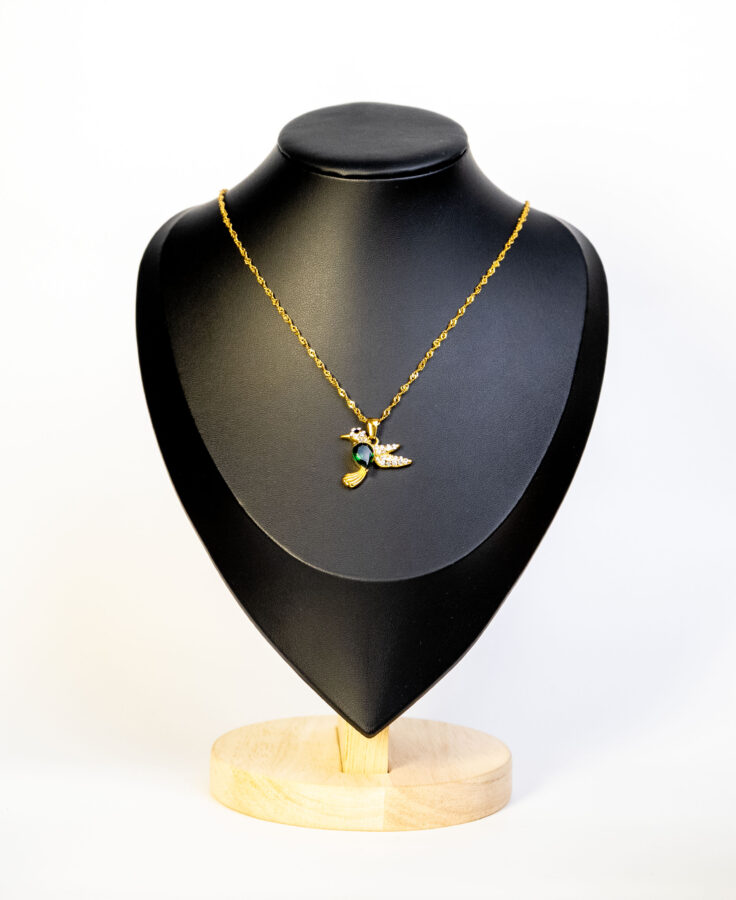Collier femme JADE FLUTTER NECKLACE plaqué or 18 carats en acier inoxydable - Lumine Jewelry Maroc