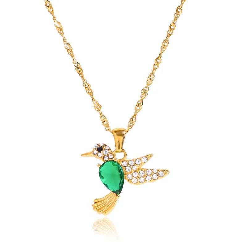 Collier femme JADE FLUTTER NECKLACE plaqué or 18 carats en acier inoxydable - Lumine Jewelry Maroc - Image 3