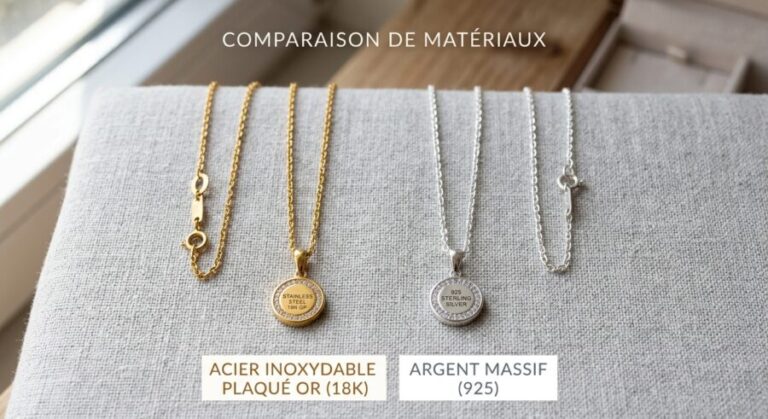 Comparatif bijoux acier inoxydable argent femme Maroc